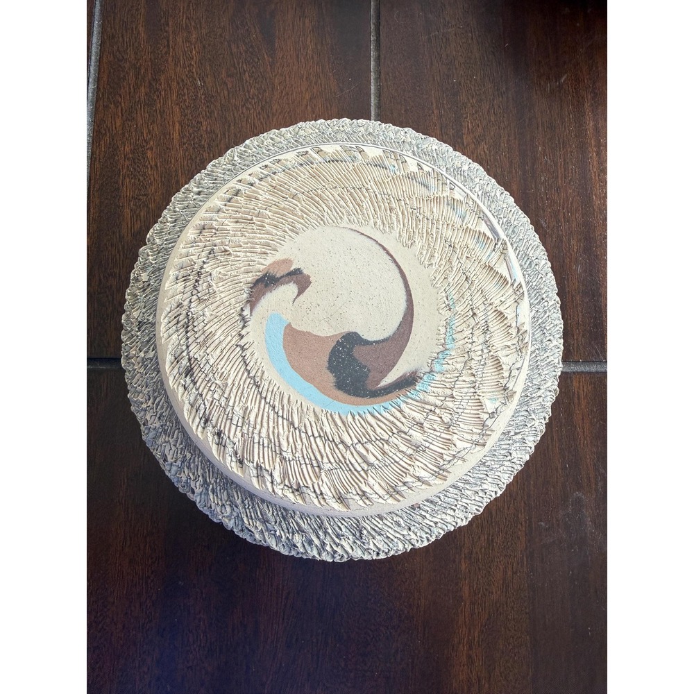 VTG Paula Jean Peterson Studio Pottery Lidded Vessel Handmade Ceramic